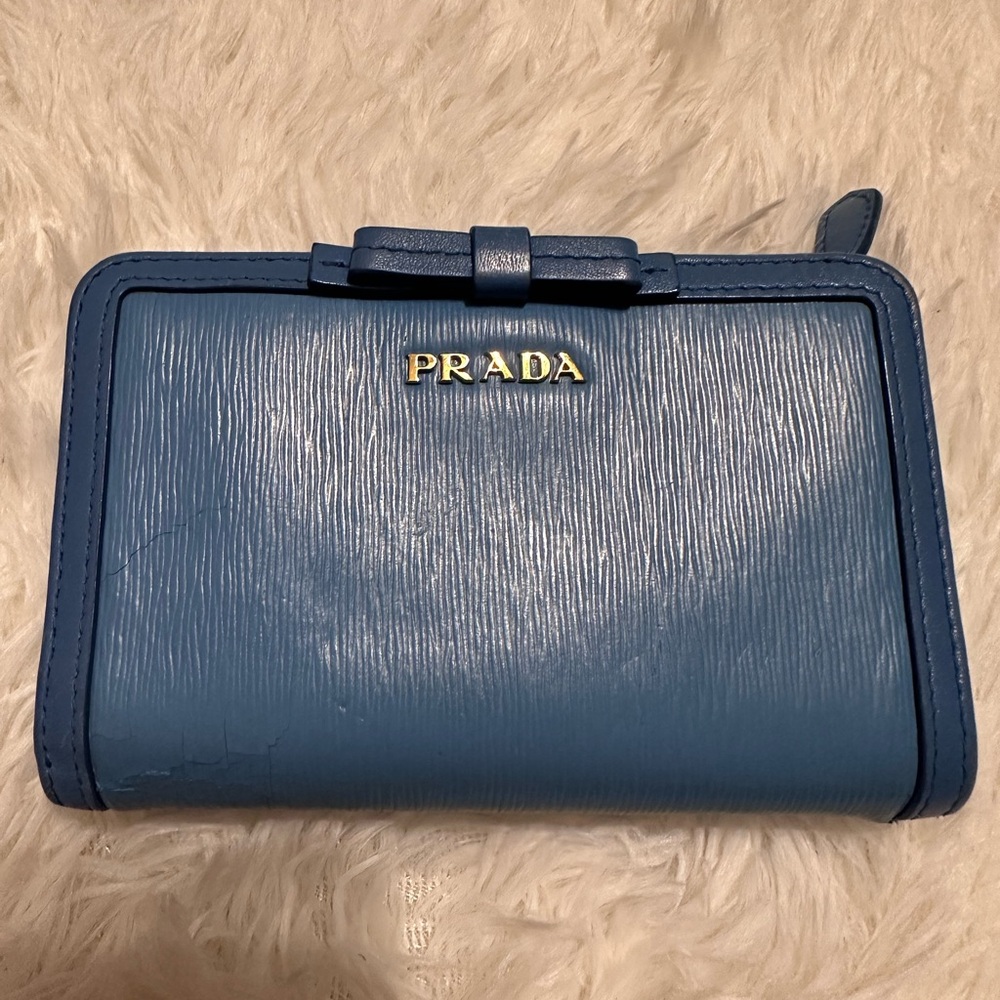 Prada Sky Blue Leather Wallet